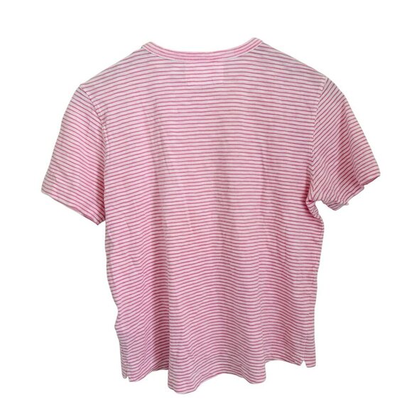 Whistles Womens Pink & White Cotton Striped Short Sleeve T-Shirt S - Picture 5 of 6